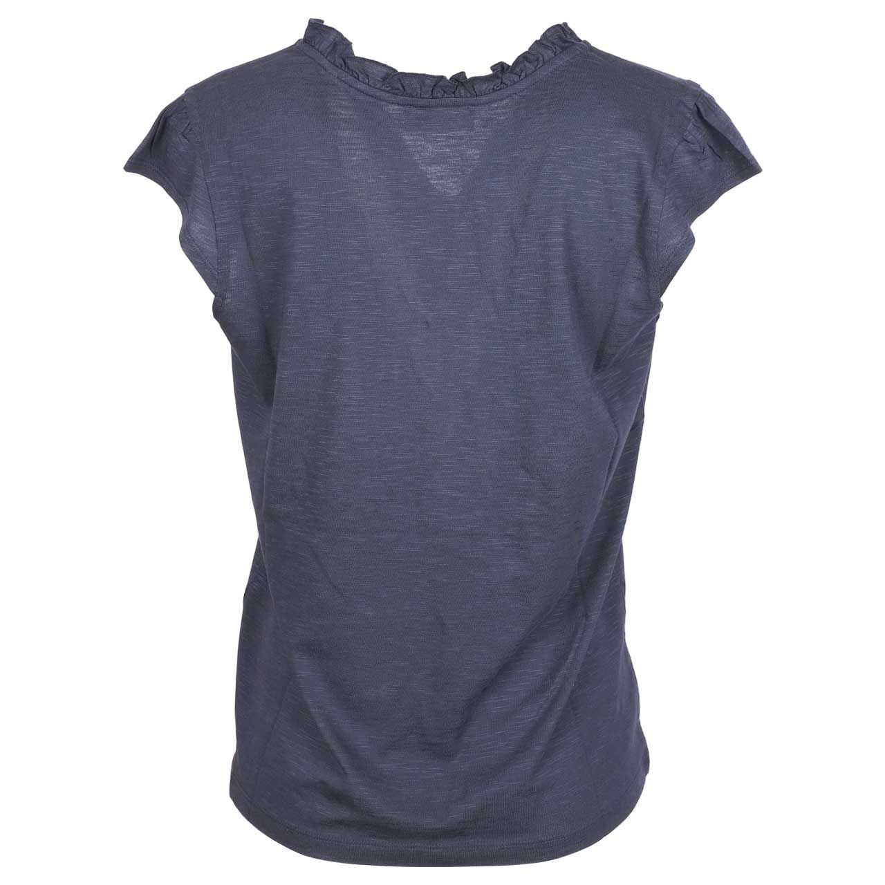 Damen T-Shirt Frill Neck von Street One Studio in Dunkelblau meliert, Rückansicht