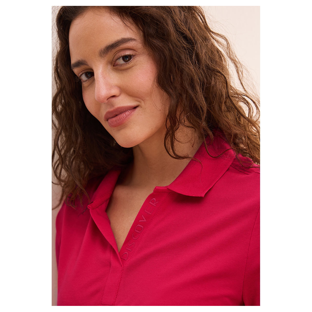 Cecil Damen 3/4 Arm Poloshirt Piquée granita red