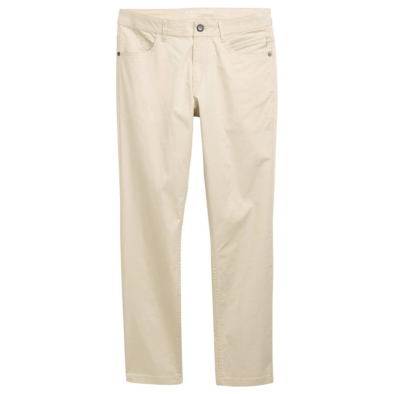 Herren Baumwollhose Josh von Tom Tailor in Hellbeige, Vorderansicht