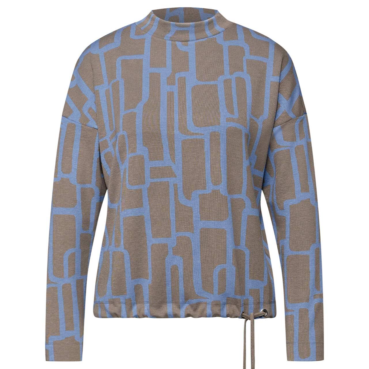 Street One Damen Langarm Shirt Dessin Turtle Neck frosted blue
