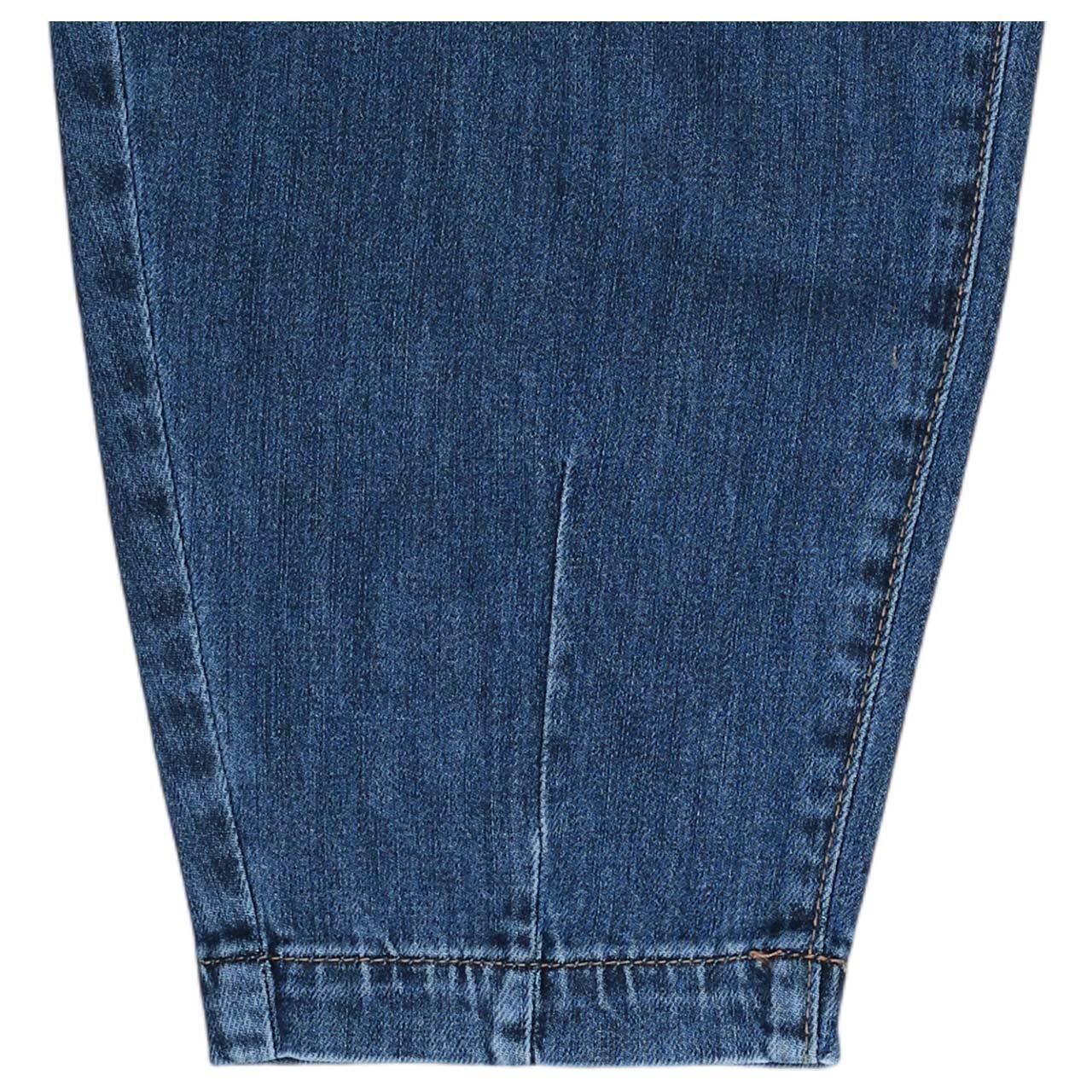 Damen 7/8 Jeans Ballon von Buena Vista in Blau verwaschen, Detailansicht vom Saum