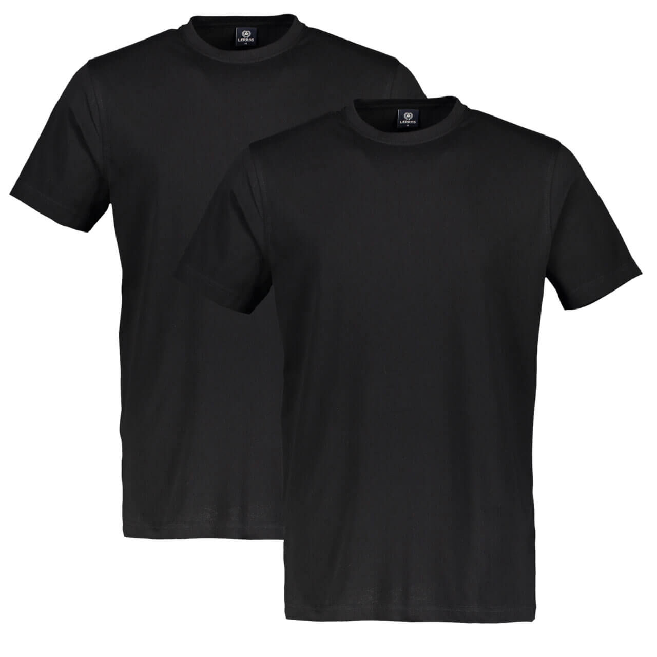 Lerros T-Shirts Doppelpack für Herren in Schwarz, FarbNr.: 200 