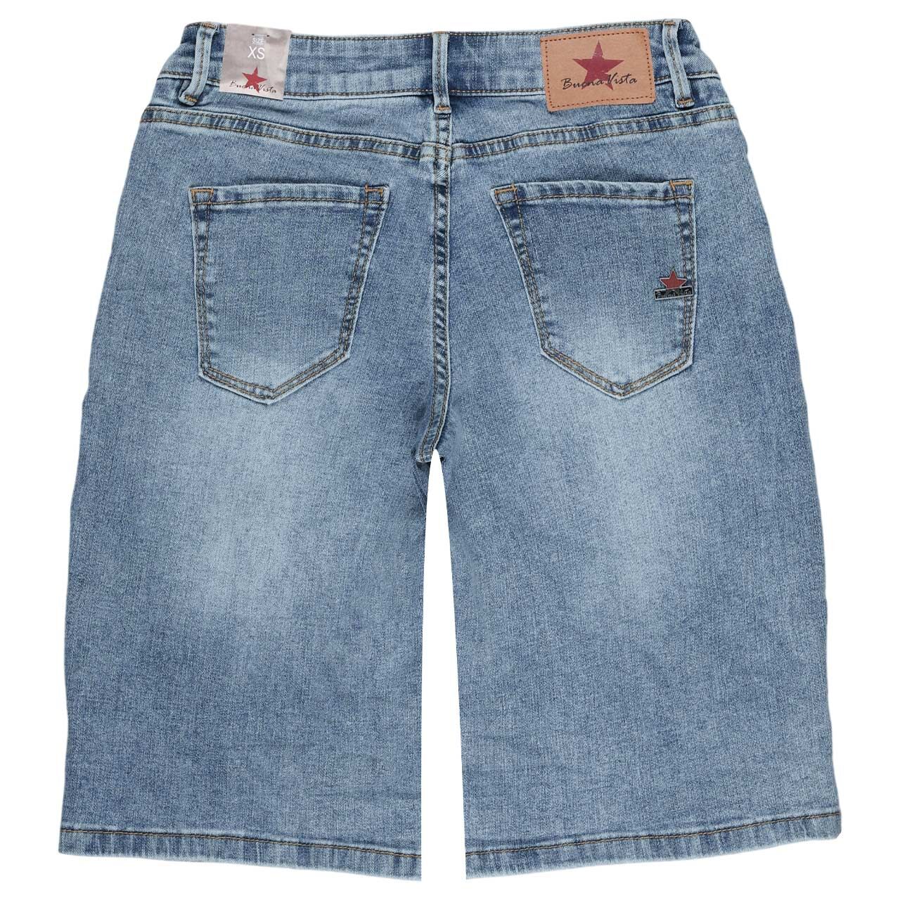Damenjeans Italy-Short Stretch Denim von Buena Vista in Hellblau angewaschen, Rückansicht