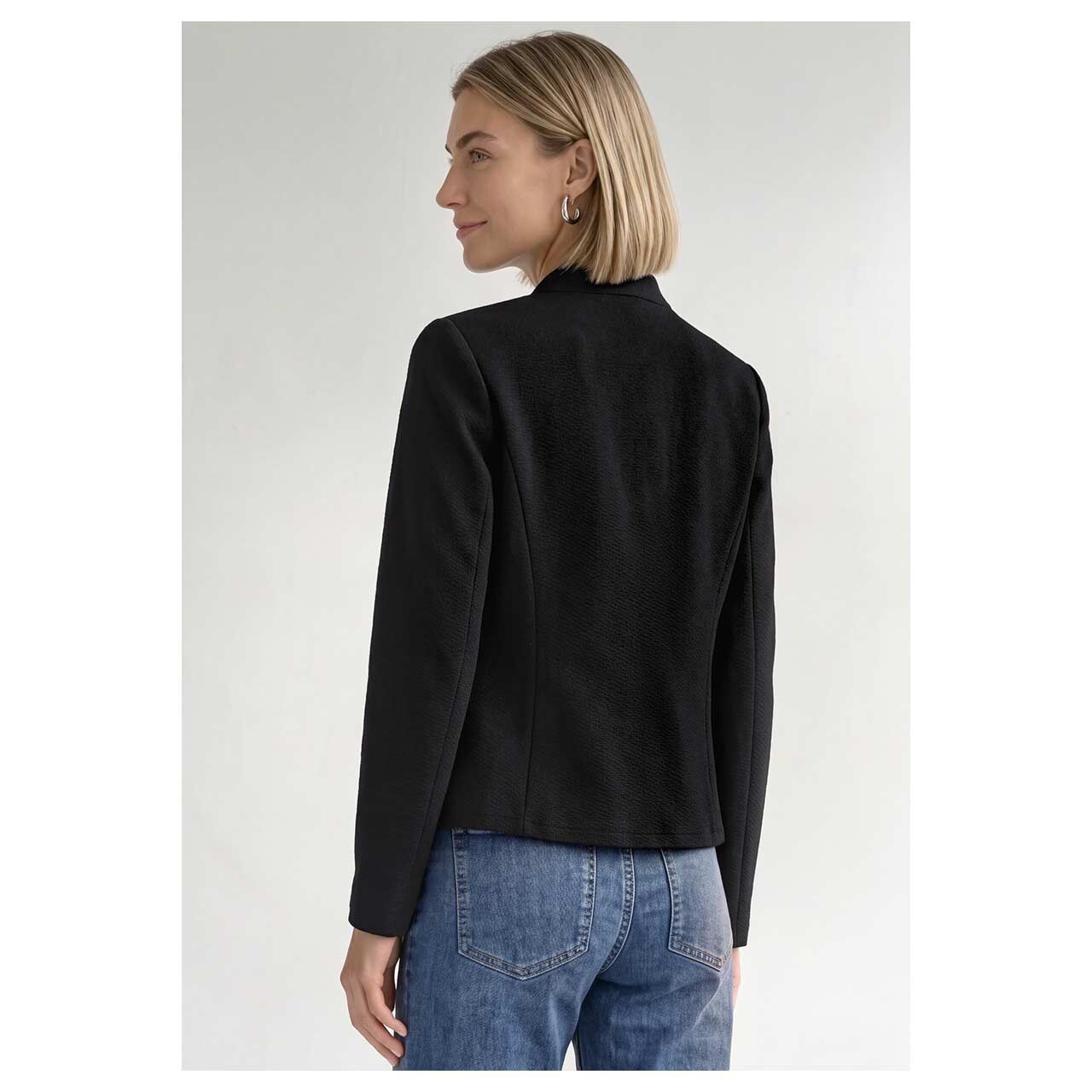 Street One Damen Blazer Structured Jersey in Schwarz, Rückansicht am Model