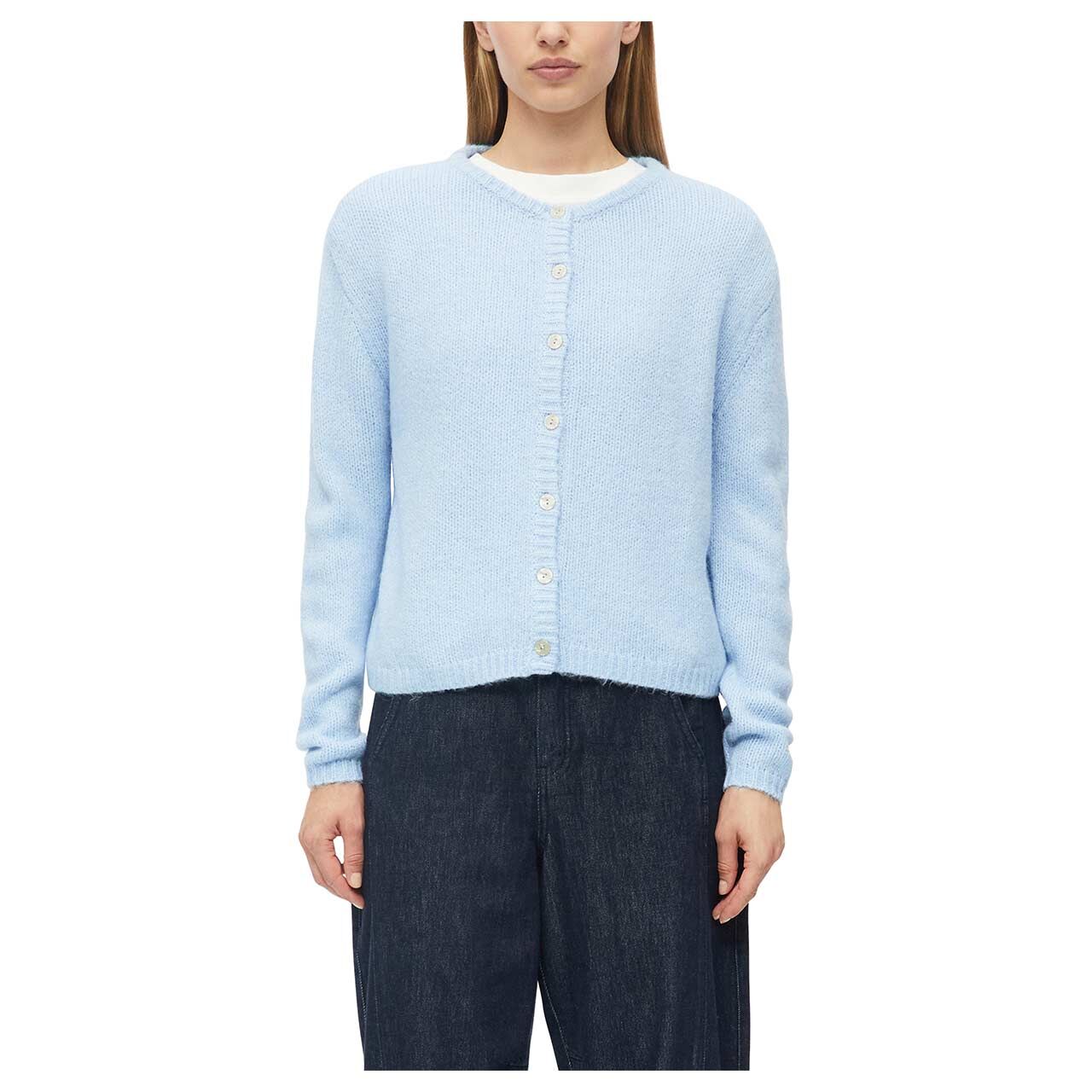 Damen Strickjacke von s.Oliver in Hellblau, Vorderansicht am Model