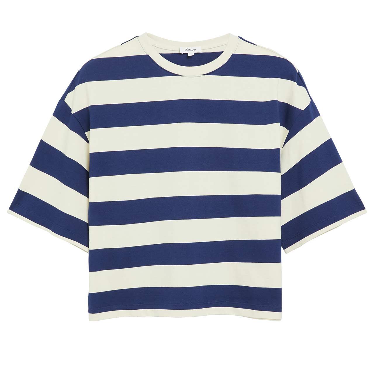 s.Oliver Damen T-Shirt midnight blue stripes