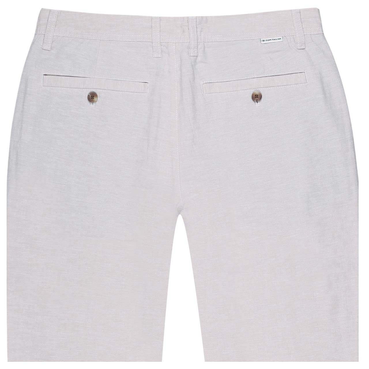 Leinen Chinohose von Tom Tailor in Beige meliert, detaillierte Rückansicht