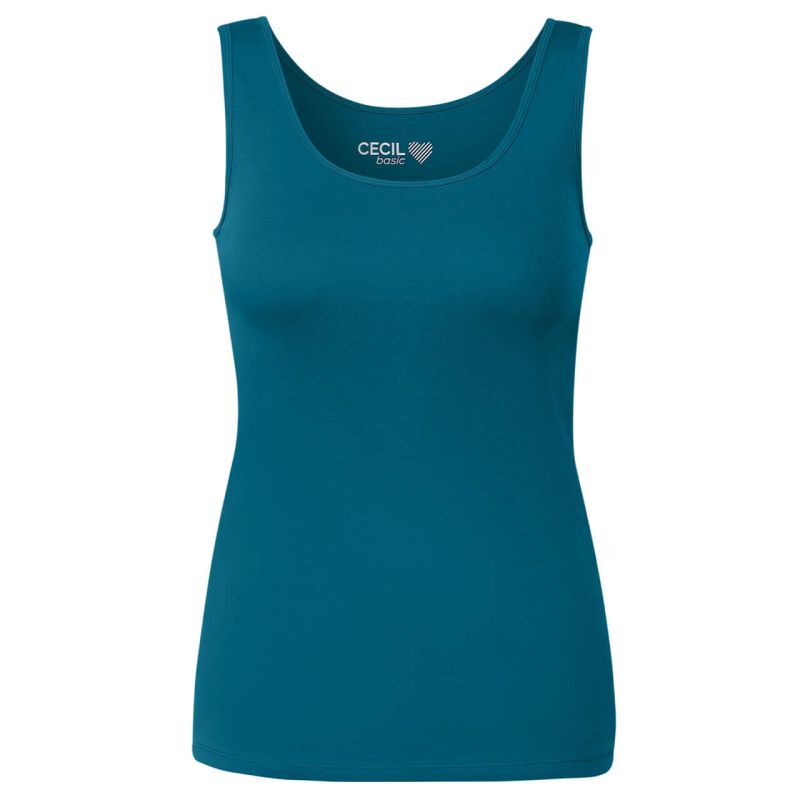 CECIL Shirttop Style Linda in Unifarbe, Ärmellos und körpernah geschnitten