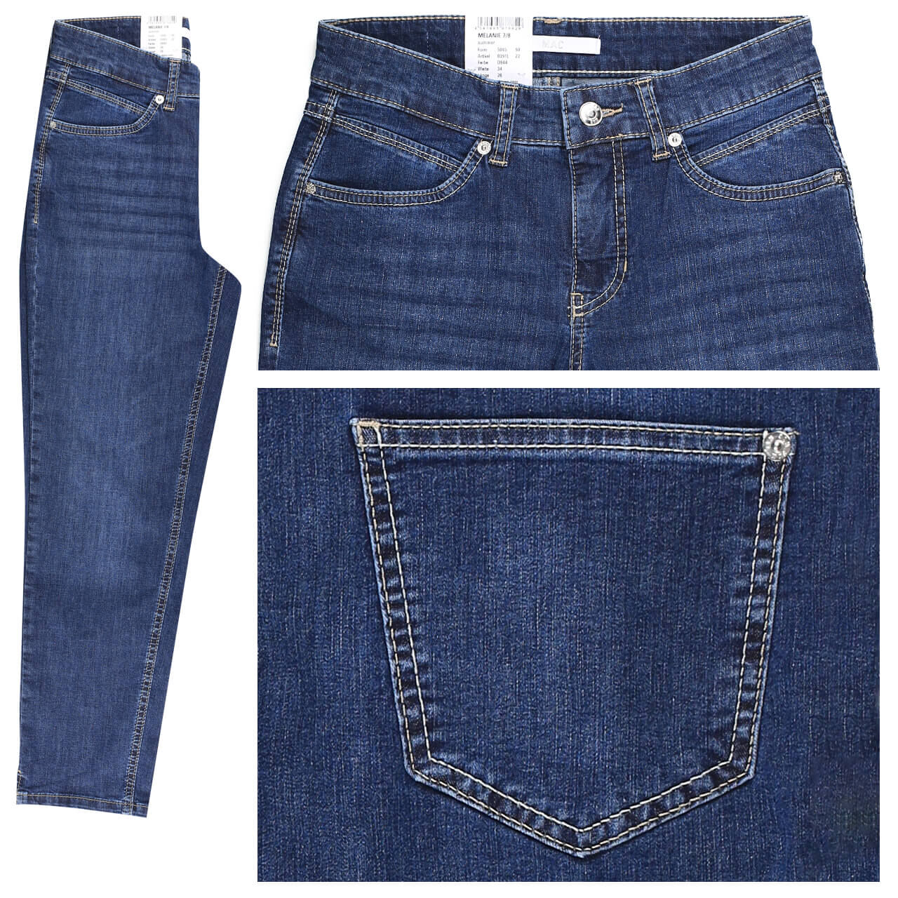 MAC Melanie Jeans Elasticizzati Donna - Denim 8 Oz, Taglio Femminile, Vestibilità Tedesca, Comodi E Alla Moda Per Ogni Occasione