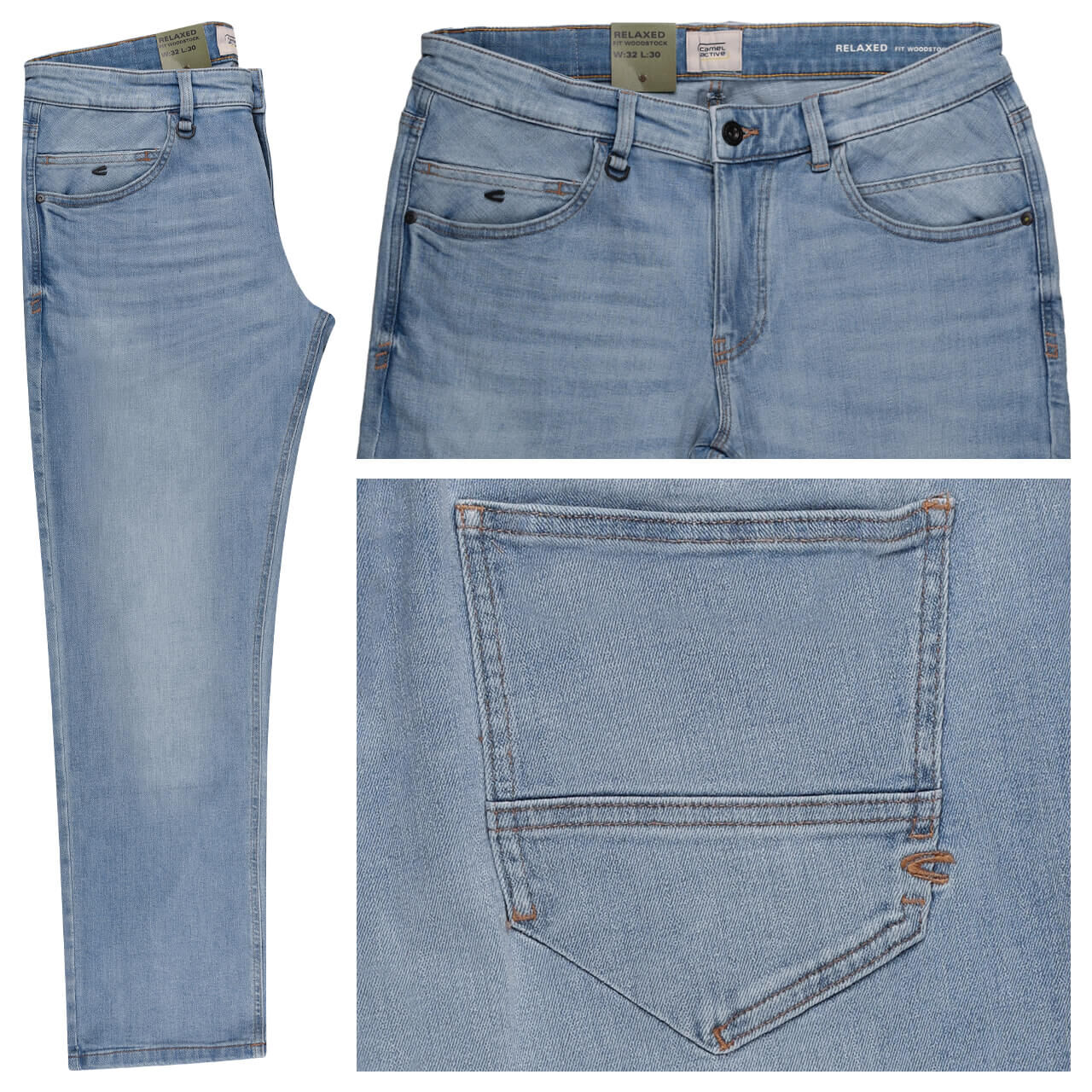 camel active Relaxed Fit Woodstock Stretch Jeanshose heren Loose fit jeans,Dunkelblau (Indigo),46W / 34L